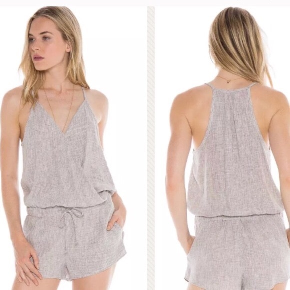 Anthropologie Pants - Cloth & Stone Anthropologie Purple Linen Romper S